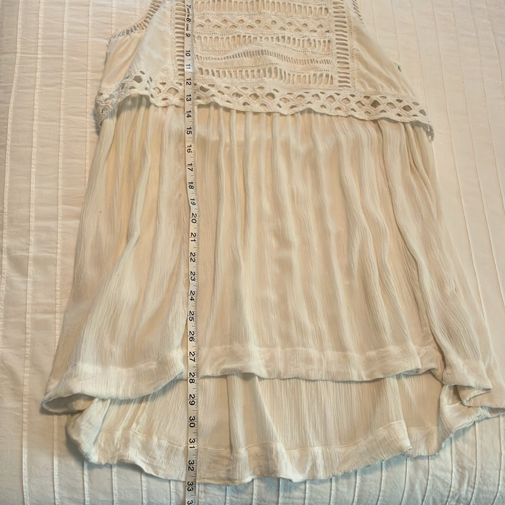Free People cream eyelet collared tunic top - Picture 8 of 9